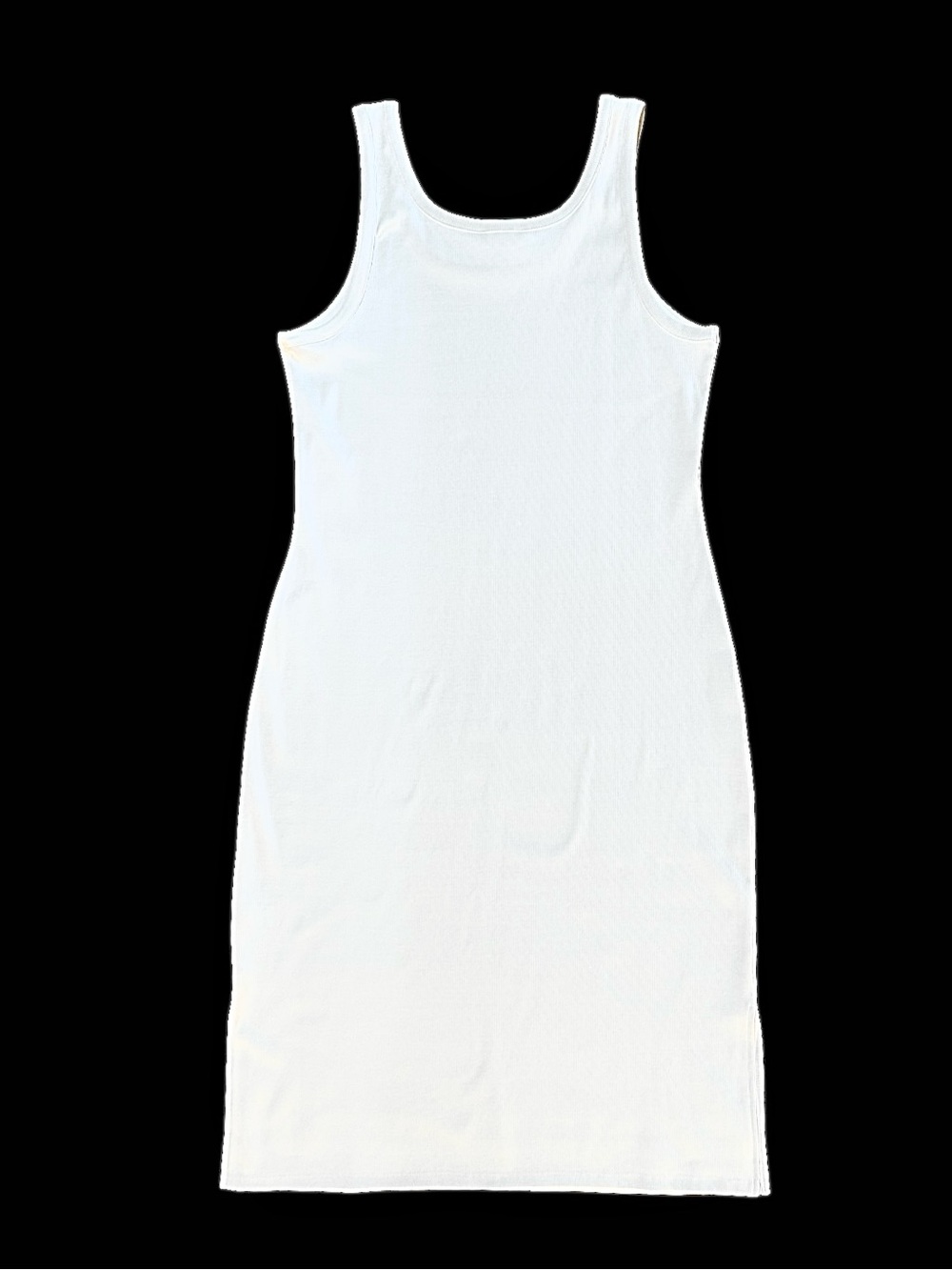 🤍 Time And Tru Classic White Ribbed Tank Dress Sz Large